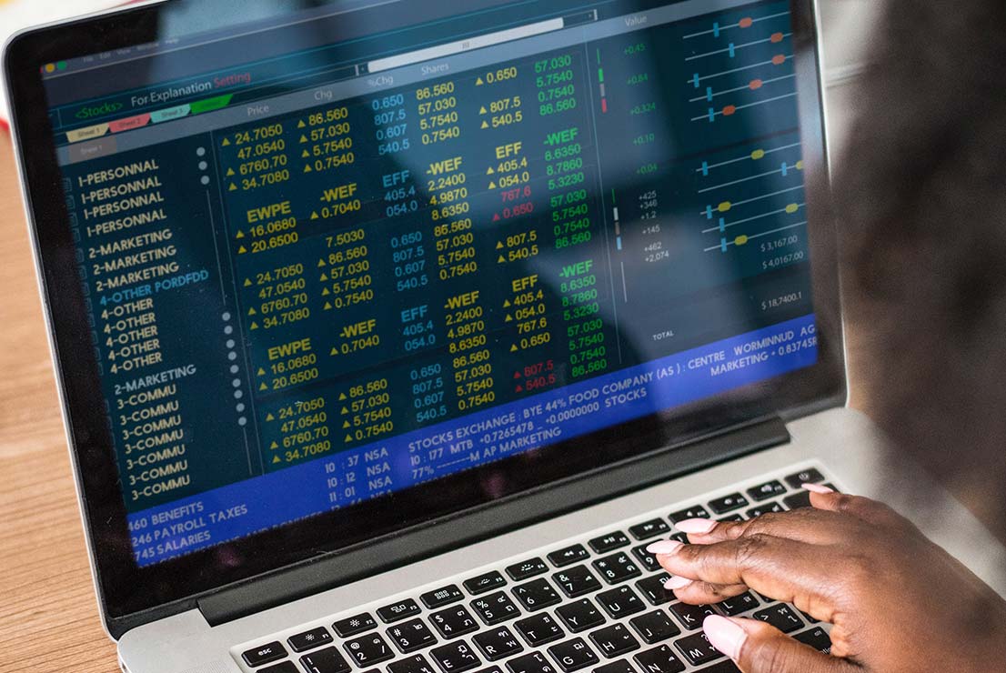 Stock Trading on Laptop